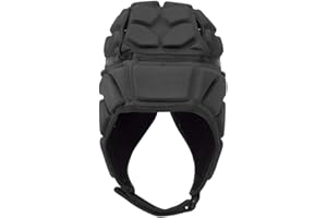 Longzhou Casco da Portiere, Casco da Calcio Professionale da Baseball per Casco da Rugby, Cappello da Portiere, Protezione per la Testa(Black-S)