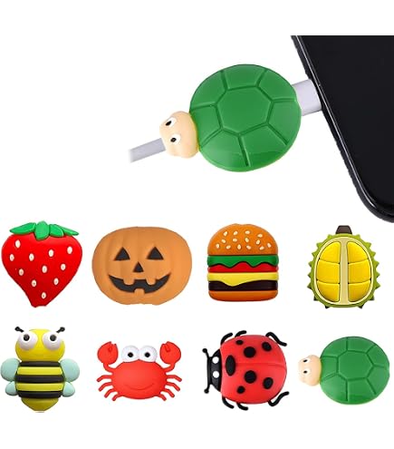 JEXOWIQ Protezioni per fili elettrici, 8 pcs Frutta Protege Cavo Carino Animale, Cavo di Plastica Protector per Telefono Caricatore USB JEXOWIQ Protezioni per fili elettrici, 8 pcs Frutta Protege Cavo Carino Animale, Cavo di Plastica Protector per Telefono Caricatore USB