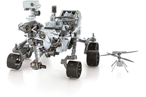 Metal Earth Aviation: Mars Perseverance & Ingenuity Helicopter, Rover: 9x12.5x7.5cm & Hélicoptère: 3.3x2.6x2cm, Maquette 3D en métal avec 4,5 Feuilles, sur Carte 12x17cm, 14+