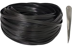 Feyart - Kit di riparazione per mobili da giardino in rattan, 8 mm, per tutte le condizioni atmosferiche e per la tessitura, set di mobili da giardino in rattan, colore: nero