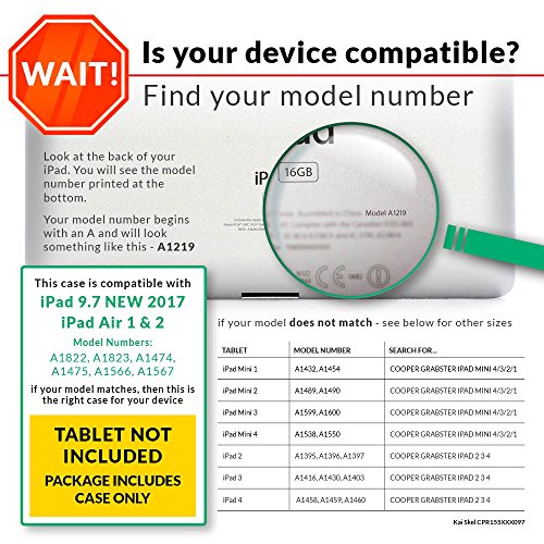 iPad 9.7 (2017), iPad Air 1 / 2 Kinderhülle, COOPER GRABSTER strapazierfähige robuste, widerstandsfähige, stoßfeste, schützende Spielhülle für Kinder mit 4 Griffen & kostenlosem Displayschutz (Blau) - 6