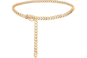 VONMELLI Cintura Gioiello Donna Moda Cintura Donna in Metallo Eleganti Cinture a Catena per Abiti Cinture Sottile in Vita Regolabile Cinturino per Vestito