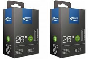 Schwalbe 2 x 26" Mountain Bike Inner Tubes 26x2.1 With Schrader/Car Valves,Black