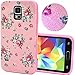 PowerQ Multi Pattern Colorful Combo Style for Samsung Galaxy S5 I9600 Soft TPU Cover and Plastic PC Bumper Combine Combo Mix Material Case Pattern Print Printing Drawing Cell Phone Case mobile Cover Soft Protect Skin (pink flowers)