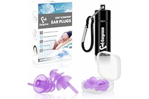 EARGRACE Tapones para los oídos para dormir 2 pares - SNR 32dB Tapones para los oídos con reducción de ruido, tapones reutilizables de silicona suave para dormir, roncar, viajar, estudiar, trabajar