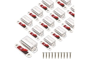 Mousike Imanes de gabinete de 15KG negros para puerta con fuerte magnético para armario de cocina armario puerta cajón cierre(plata,12 unidades)