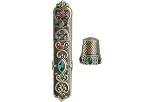 Milageto Caja de Agujas de dedal de Costura en Relieve con dedal Estilo Europeo Acolchado artesanía Puntada Vintage Costura artesanía Herramientas, opcion 2