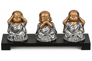 MIJOMA Dekorationsfigur Buddha 3-sitsig | motiv: se inget ont, saga, lyssna