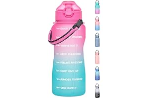 MEITAGIE Water Bottle, 2.2 Litre Water Bottles with Straw and Paracord Handle, BPA-Free Water Bottle with Times to Drink, Leak-proof Water Bottles Perfect for Fitness Gym Camping Outdoor Sports