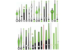 LEEQ Kit de 12 Aiguilles d'Horloge Fluorescence - Mécanisme Longue Aiguille Horloge en Aluminium Aiguilles de Mécanisme Horloge Quartz DIY Horloge Pendule Remplacement des Pièces de Rechange