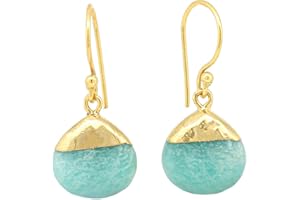 GEMPIRES NATURE’S TREASURE Gempires Green Amazonite Teardrop Dangle Earring for Women Gemstone Handmade Jewelry Dainty Simple Crystal Earrings Mothers day Gifts