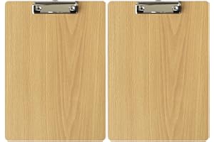 QUEERELELE 2 Pièces Planchettes à Pince Écriture Planche à Documents Porte Document avec Clip Metal Et Crochet de Suspension pour Papier d'Écriture Memo des Dossiers,Planchettes à Pince pour Le Travail Quotidien