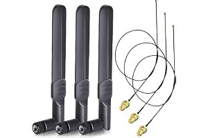 GERUI WLAN-antenn 2,4 GHz 5,8 GHz 8 dBi RP-SMA-anslutningspennantenn & 28 cm U.FL IPX IPEX MHF4, uttag förlängningskabel 3-pa