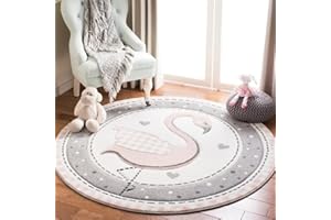 MOSHOINOT Tapis Lavables pour Chambre d'enfant Rond Tapis de Zone pour Chambre de bébé Duveteux Tapis pour Enfants pour Salon Grands Tapis de Jeu Enfant Bebe Tapis de décoration Tapis de Mode 100 cm