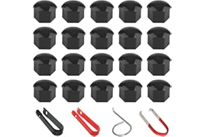 Xynovate 20 Pcs Wheel Nut Covers, 21mm Bolt Cover Car Wheel Caps, Universal Wheel Bolt Covers with Removal Tool for Cars Prevents Rust Easy Installation