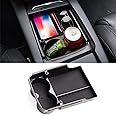 Jaronx Compatible with Tesla Model X/Model S Center Console Organizer, Armrest Storage Box+Cup Holder,Compatible with Tesla Model X/S Accessories (Fit: Model S/Model X 2016 2017 2018 2019 2020 2021)