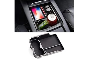 Jaronx Compatible with Tesla Model X/Model S Center Console Organizer, Armrest Storage Box+Cup Holder,Compatible with Tesla Model X/S Accessories (Fit: Model S/Model X 2016 2017 2018 2019 2020 2021)