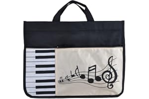 MACIUN Music Bag - Borsa per la musica, in cotone spesso, con motivo musicale, motivo note, a, 1