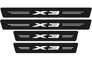CWWHY 4 Piezas Protector de Umbral de Puerta de Coche para B-MW X3 E83 F48 G01 2010-2020, Ajuste del Umbral del Pedal de Desgaste Placa de Protección Accesorios, Fibra de Carbon