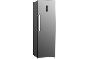 Teknix T60FNF2X 60cm Freestanding Tall Freezer - 274L Capacity - Frost Free - Reversible Door - Inox, H185.5 x W59.5 x D65.1 (cm)