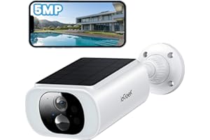 ieGeek 5MP Camera Surveillance WiFi Exterieure sans Fil Solaire - 15M Vision Nocturne Couleur, Détection Mouvement, Audio Bidirectionnel, Extérieur/Intérieur, Compatible Alexa 【2025 Nouveau S1 Pro】