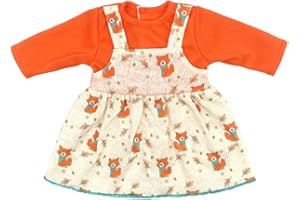 Ubrania dla lalek ZWOOS 35-43 cm dla lalek New Born, urocza sukienka z nadrukiem kompatybilna z Baby Born, Baby Annabell, Nenuco i nie tylko