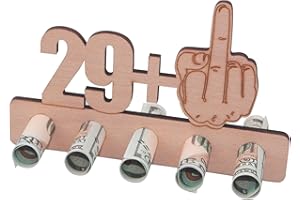 QIANFENSHI Regalo di 30° Compleanno Originale in Legno,Regalo in Denaro Per Compleanno in Legno,Libro degli ospiti originale in legno,N+1Regalo per il Compleanno,Regali per Donne e Uomini