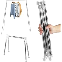 KTCINA Portable Clothes Rail Foldable Expandable Space Saving ...