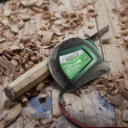 Maßband Bandmaß Tunuti 7.5m Massbänder Bandmass Massband Stahl Metrisch Imperial Rollbandmaß Automatische aus Werkzeug DIY mit Nylon bedeckt Armband und Clip Gummi cm/inch/ft/mm 25 ft x 25 mm - 9