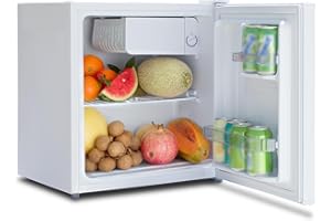 SMETA 46L Mini Frigo avec Congélateur, Thermostat Réglable, Petit Frigo d'Économie d'Énergie, Silencieux, Mini Réfrigérateur à une Porte pour Dortoir, Idéal Chambre, Bureau, Cuisine, Salon