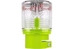 Aolyty Luz de Advertencia, Solar Intermitente Ráfaga LED Luz, Superbrillante de 360 grados, IP45 Impermeable, Luz Solar Estroboscópica para Emergencia (Blanco)