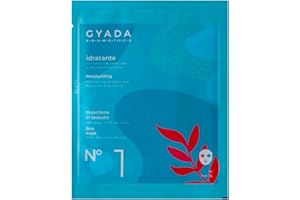 GYADA COSMETICS, Maschera Viso in Tessuto Idratante, ad Azione Antiossidante, Idratante e Illuminante, per Tutti i Tipi di Pelle, a Base di Aloe Vera, Acido Ialuronico e Urea, 15 ml
