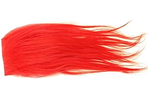 Tigofly 2 Stück 8 x 8 cm 10 Farben Ziegenhaar Fell 15–20 cm Länge Luftschlangen Fliegenbinden Pelz Materialien (rot)
