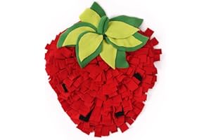 PLUSHCEWT Snuffle Mat for Dogs,Food Sniffing Feeding Mat Pet Snuffle Mat,Interactive Feeding Game Toy for Dogs,Natural Foraging Skills,Slow Feeding Puppy Training Mat for Small,Medium Dog (Strawberry)