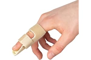 Actesso Tutore Dito in Neoprene - Stecca per Dito a Scatto, Dito a Martello e Dolori Articolari (Beige)
