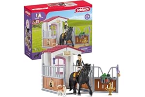 SCHLEICH 42437 Horse Club Pferdebox mit Horse Club Tori & Princess, 26 Teile Spielset Pferde Figur, Reiterin & Hund, Spielzeug für Kinder ab 5 Jahren