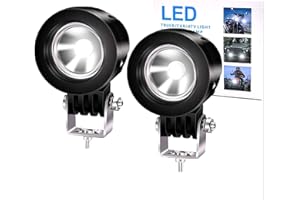 Ourbest Motorcycle Spotlight Round Head Lights, 2inch Motorbike Fog Lights for ATV Bicycle Off Road Accent Off Road Lighting(10W White)