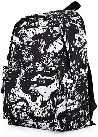 DFMD Cool Casual Backpack, Black And White Oxford Spinning Rucksack Campus Students Laptop Knapsack Trend Unisex School Bag