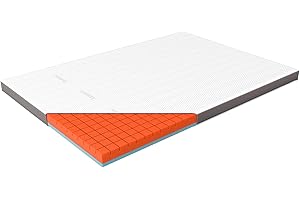 Genius eazzzy Premium Cube Topper – 200 x 200 cm, wysokość 9 cm, ergonomiczny materac wierzchni 2 w 1, dwustronny topper z mocną i miękką stroną, oddychająca poszewka z siateczki, szlufki narożne