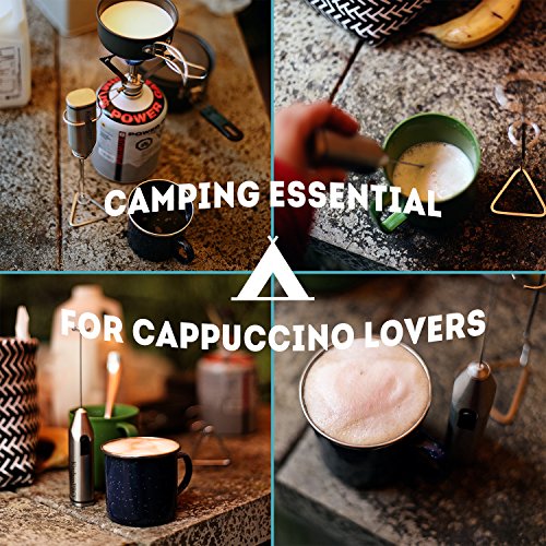 ORIGINAL KitchenPRO elektrischer Milchschäumer, Handrührer EDELSTAHL QUALITÄT mit Standfuß, PERFEKTER SCHAUM für: Cappuccino, Latte, heiße Schokolade oder andere heiße Getränke, mit GRATIS Motiven - 7