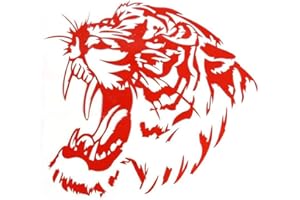 PORFEET Autocollant De Voiture, Autocollant Prédateur Tigre Sauvage dans Le Capot De Voiture Vinyle Autocollants Stickers Animaux Décor