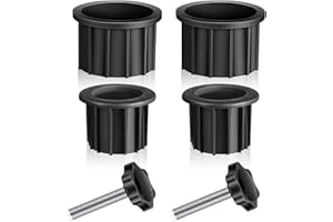 BEENLE-ICEY 6pcs Umbrella Stand Parts Replacement Kit Plastic Parasol Stand Replacement Parts Wearproof Umbrella Base Bracket Hole Ring Cover & M8 Screws for Most Beach Backyard Balcony Umbrella Hole(Black)