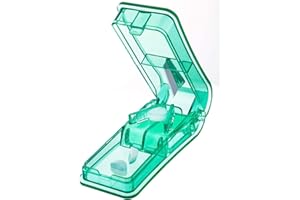 BILLION XIN Tablet Cutter，for Cutting and Crushing Small and Large Pills，with Pill Storage Compartment，1 Pill Tablets Cutters(Green)