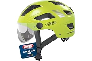 ABUS Casque de ville Hyban 2.0 ACE - Casque de vélo avec visière, lumière et coque dure ABS - pour femmes et hommes