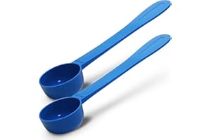 RE-GEN - Juego de 2 cucharadas de plástico reutilizables de mango largo de 10 ml, cucharas dosificadoras | Ideal para líquidos, polvos, gránulos, hogar, cocina, catering, cuidado de la salud, fitness