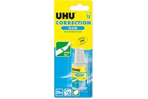 UHU Flacon correcteur - Flacon avec liquide de correction, précis, séchage rapide, blanc, 20ml