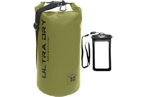 ULTRA DRY ADVENTURER Ultra Ever Dry - Bolsa estanca de alta resistencia al agua, con bolsa para el teléfono y largo ajustable, correa de hombro incluida, perfecto para kayak/vela/canoa/pesca/rafting/natación/acampada/snowboard
