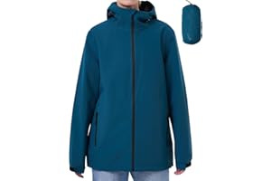 PYALT Rain Jacket Women's Waterproof Outdoor Jacket Breathable Raincoat with Hood Foldable Lightweight Windbreaker Cycling Jacket