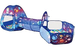 BRIGAMO Stacja kosmiczna namiot dziecięcy, basen z piłkami, tunel i domek do zabawy dla dzieci, długość 288 cm
