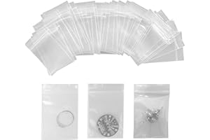 Nutabevr 400 pcs Bolsas de Plástico Transparentes Resellables, Con Cierre Zip, Bolsa Reutilizable con Autocierre, Aplican a Chuches, Bombones, Accesorios etc